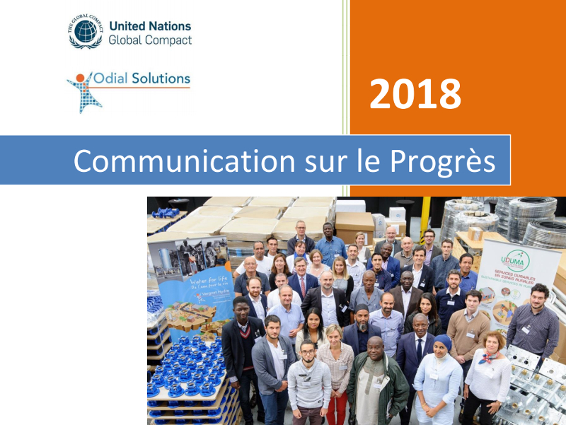 PACTE MONDIAL: ODIAL SOLUTIONS publie son rapport de Communication sur le Progrès 2018